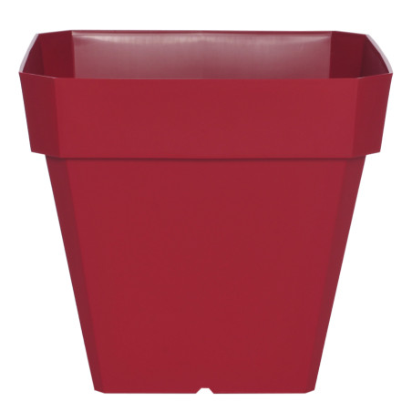 Pot de fleurs Soleilia Carré 30 - L29,5cm - H26,5cm - 14L - Rouge - Fabrication Française