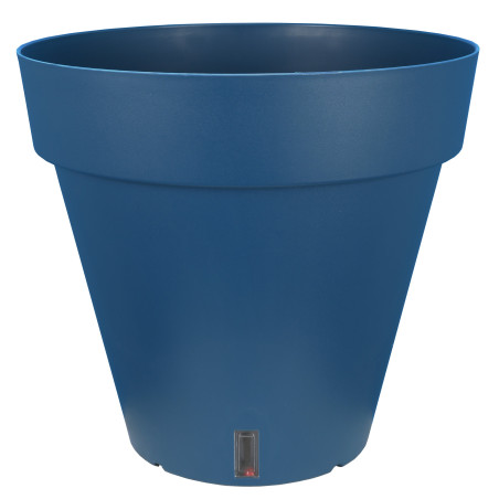 Pot de fleurs à réserve d'eau Hydrosystem Loft Rond D24,5cm - H22,5cm - 6L - Bleu - Fabrication Française