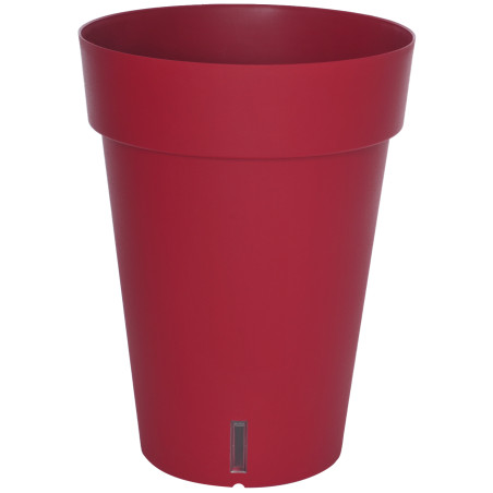 Pot de fleurs à réserve d'eau Hydrosystem Loft Haut Rond D39cm - H52cm - 37L - Rouge - Fabrication Française