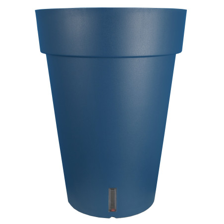 Pot de fleurs à réserve d'eau Hydrosystem Loft Haut Rond D39cm - H52cm - 37L - Bleu - Fabrication Française