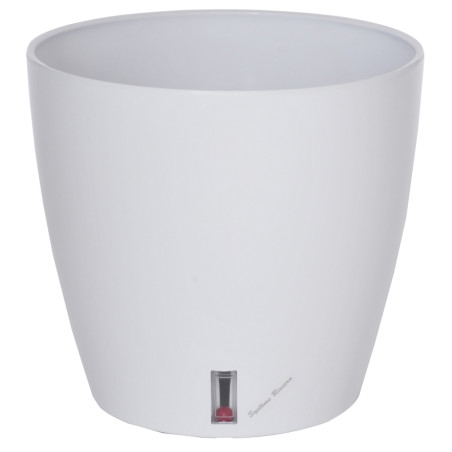 Pot de fleurs à réserve d'eau Hydrosystem Eva New Rond D45cm - H45cm - 49L - Blanc - Fabrication Française