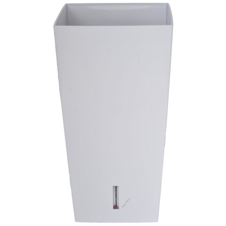 Pot de fleurs à réserve d'eau Hydrosystem Eva New Carré Haut 28x28cm - H52cm - 31L - Blanc - Fabrication Française