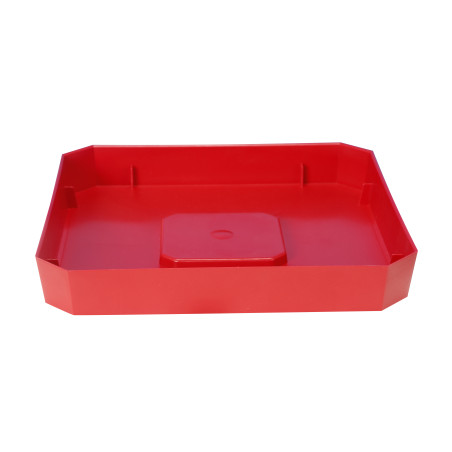 Soucoupe Carrée Soleilla 28x28cm - H4cm - Rouge - Fabrication Française