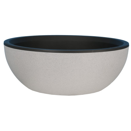 Bac Pot de fleurs Double Parois effet Granit - Coupe D 40cm 12L - Ton Pierre Naturelle - Fabrication Française