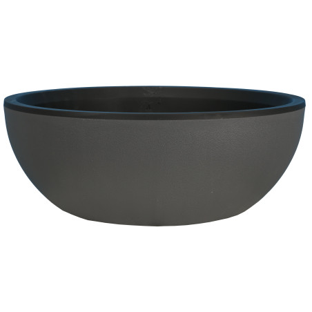 Bac Pot de fleurs Double Parois effet Granit - Coupe D 40cm 12L - Gris - Fabrication Française