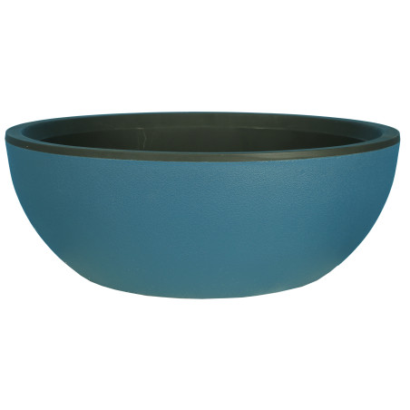 Bac Pot de fleurs Double Parois effet Granit - Coupe D 40cm 12L - Bleu - Fabrication Française