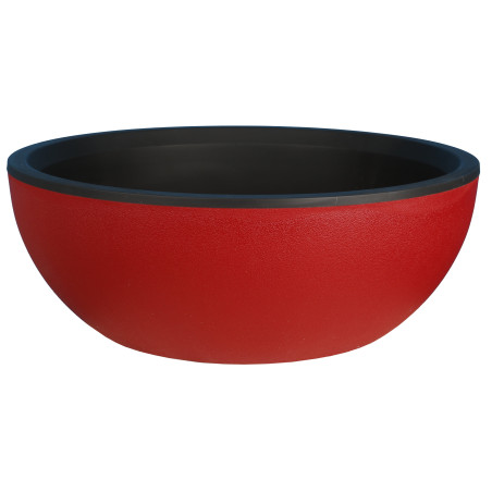 Bac Pot de fleurs Double Parois effet Granit - Coupe D 50cm 23L - Rouge - Fabrication Française