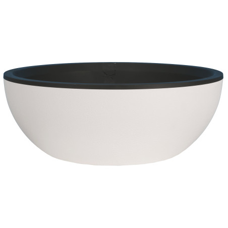 Bac Pot de fleurs Double Parois effet Granit - Coupe D 50cm 23L - Blanc - Fabrication Française
