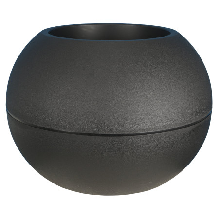 Bac Pot de fleurs Double Parois effet Granit - Boule D 40cm 8,9L - Noir - Fabrication Française