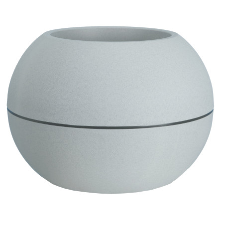 Bac Pot de fleurs Double Parois effet Granit - Boule D 50cm 18L - Ton pierre naturelle - Fabrication Française
