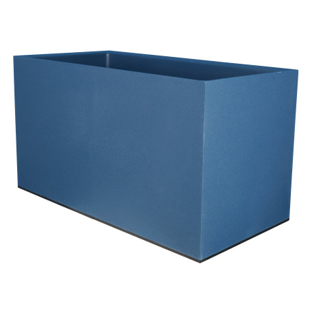 Bac Pot de fleurs Double Parois effet Granit - Rectangle 40x80cm 85L - Bleu - Fabrication Française