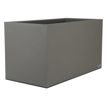 Bac Pot de fleurs Double Parois effet Granit - Rectangle 40x80cm 85L - Gris - Fabrication Française