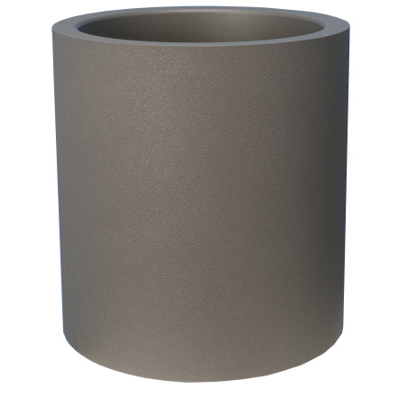 Bac Pot de fleurs Double Parois effet Granit - Rond D 50cm 57L - Gris - Fabrication Française