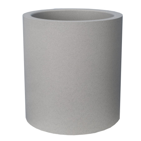 Bac Pot de fleurs Double Parois effet Granit - Rond D 40cm 28L - Ton pierre naturelle - Fabrication Française