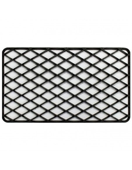 Tapis d\'entrée rectangle - 34 x 58 cm - Grille - Noir