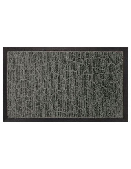 Tapis d'entrée rectangle - 40 x 75 cm - Galets - Gris