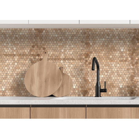 Lot de 12 Crédences Adhésives Rigides Mosaïque Bronze 31,2 x 31,8 cm - 1,19 m²
