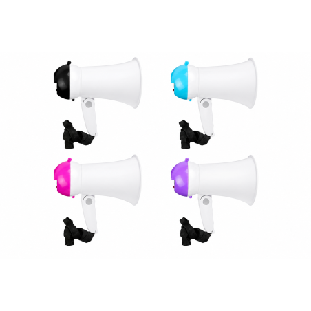 Lot de 4 Mégaphones Portables 15 x 10 cm à Piles - Accessoire d'Animation et Supporter