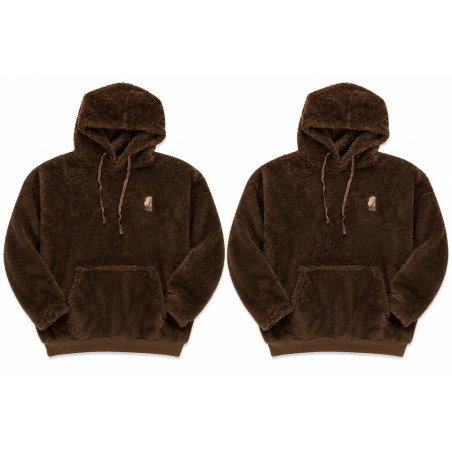 Lot de 2 Sweats à Capuche Intérieur Sherpa Capybara Ultra Doux et Confortable - Pulls Ourson extra Chauds