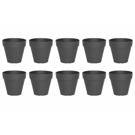 Lot de 10 pots de fleurs 10,8cm Fabriqués en France - Gris