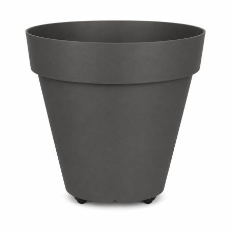 Pot de fleurs 135L Fabriqué en France + Support roulant invisible - 68,5cm - Gris