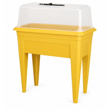 Jardinière sur pied 42L - 59,5 x 33 cm Fabriquée en France + Serre - Gris