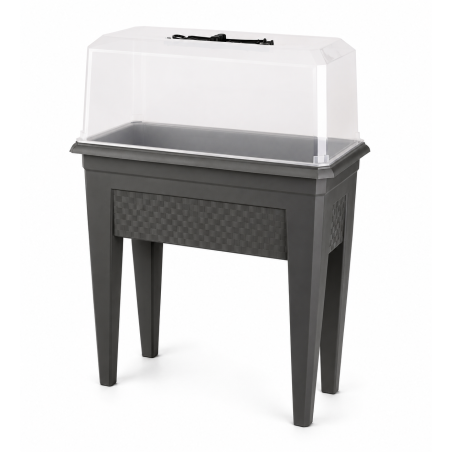 Jardinière sur pied 42L - 59,5 x 33 cm Fabriquée en France + Serre - Vert argile