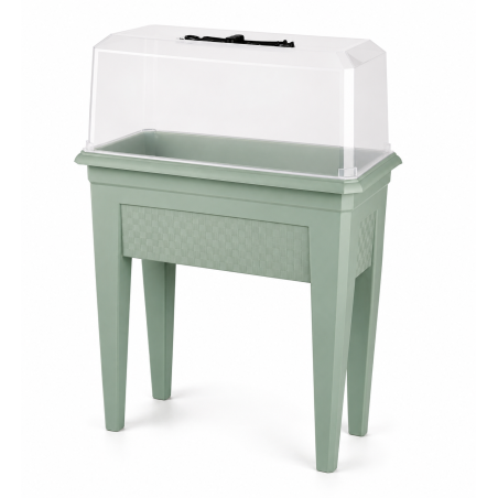 Jardinière sur pied 42L - 59,5 x 33 cm Fabriquée en France + Serre - Jaune
