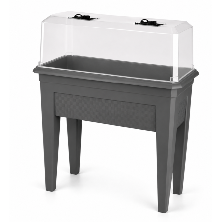 Jardinière sur pied 64L - 78 x 39 cm Fabriquée en France + Serre - Vert argile