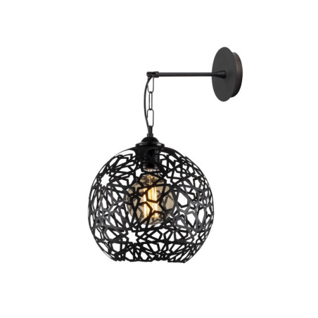 Applique murale Lampe Métal Noir - 25 x 30 cm - Douille E27 - Style Moderne