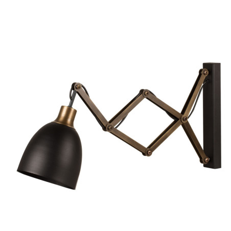 Applique murale Lampe Métal Noir et Vintage - 15 x 62 cm - Douille E27 - Style Industriel