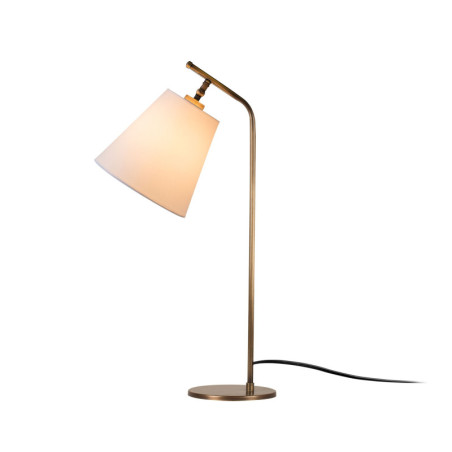 Lampe à poser Lampe de table Métal Blanc et Cuivré - 16 x 28 cm - Douille E27 - Style Scandinave