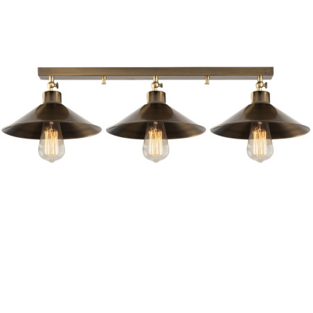 Suspension luminaire en métal marron vintage L 80 cm 3 lumières E27 style industriel
