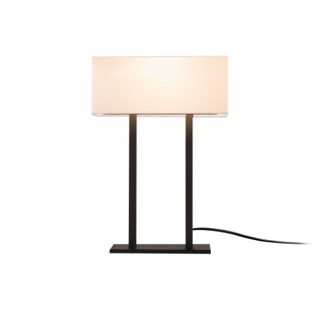 Lampe à poser en fer noir et blanc H 52 cm douille E27 style moderne