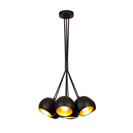 Suspension luminaire en métal noir et doré Ø 45 cm 7 lumières E27 style moderne