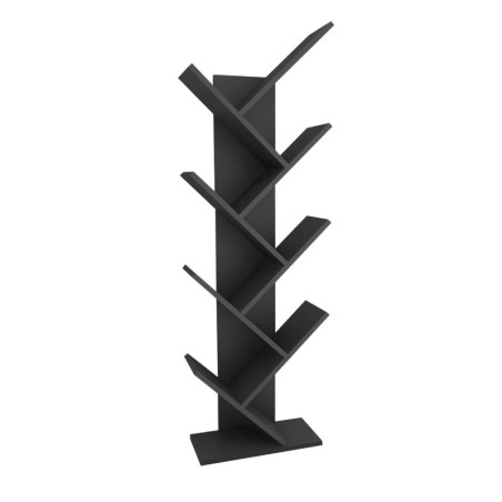 Bibliothèque étagère en bois MDF mélaminé anthracite H 128,5 cm style scandinave