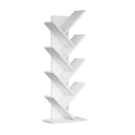 Bibliothèque étagère en bois MDF mélaminé blanc H 128,5 cm style scandinave