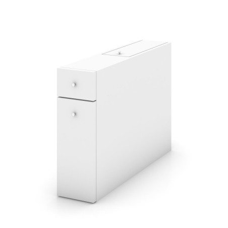 Meuble de salle de bain en bois MDF mélaminé blanc L 60 cm avec tiroir