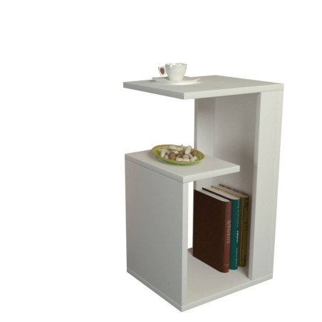 Table d'appoint en bois MDF mélaminé blanc H 60 cm style scandinave