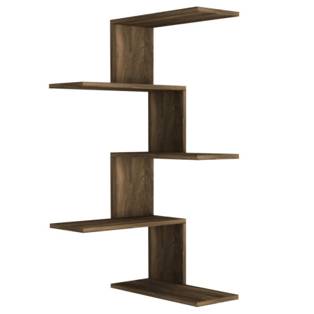 Étagère murale en bois MDF mélaminé noyer H 109 cm style scandinave