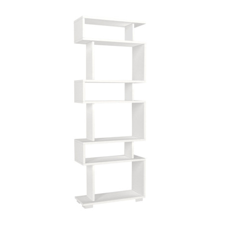 Bibliothèque Étagère blanche L 60 cm, rangements multiples, style scandinave