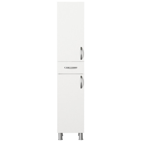 Armoire de salle de bain Colonne blanche L 35 cm, nombreux rangements, style moderne