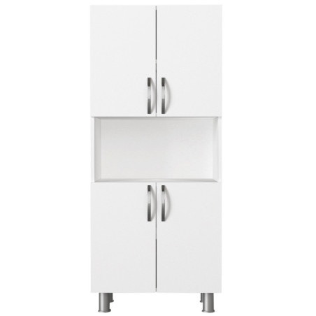 Armoire de salle de bain Meuble mural blanc L 59,5 cm, étagères