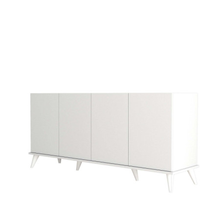 Console Meuble dentrée Bois blanc - L180 x H80,8 x P45 cm - Bohème