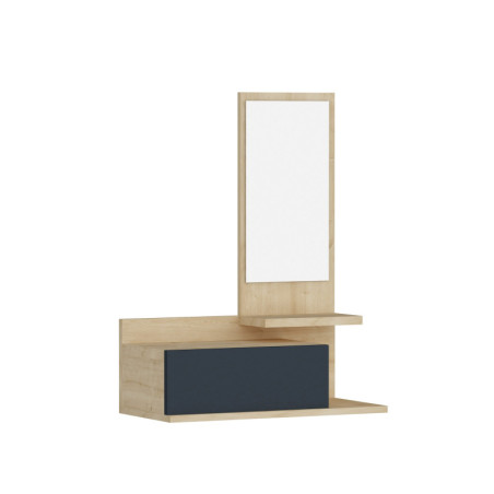 Meuble dentrée Console Bois décor chêne et anthracite - L60 x H90 x P31,3 cm - Moderne