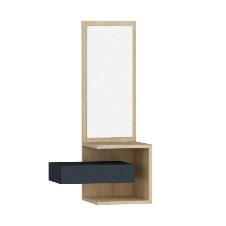 Meuble dentrée Console Bois décor chêne et anthracite - L49,1 x H90 x P31,3 cm - Moderne