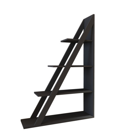 Bibliothèque Étagère Bois anthracite - L100 x H150 x P29,5 cm - Fixation murale - Moderne