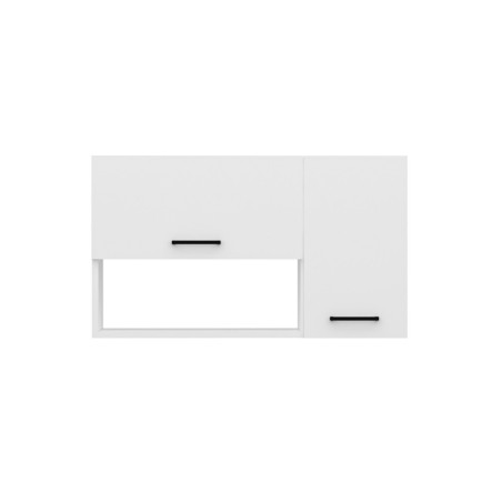 Armoire multifonction Meuble de rangement Bois blanc - L90 x H52 x P24,8 cm - Fixation murale - Moderne