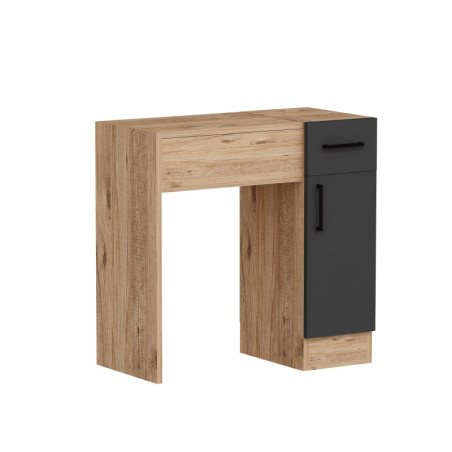 Coiffeuse Table de maquillage Bois décor pin atlantique et anthracite - L77 x H108,8 x P37,3 cm - Moderne