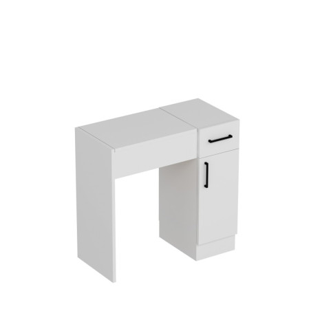Coiffeuse table de maquillage MDF blanc - L74,2 x H107,5 x P37,6 cm - Avec miroir
